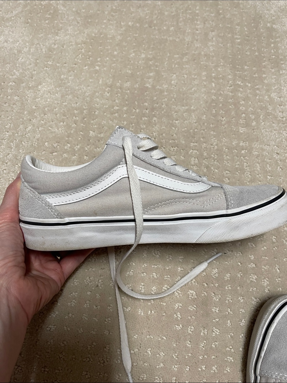 Vans Old Skool Sneakers in Light Gray and White - Picture 6 of 11